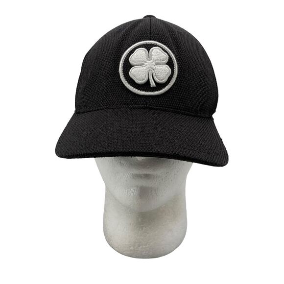 Black Clover Hat Mens Snapback Black Flexfit Tech 110 Mesh Back Biltmore Logo - Picture 1 of 13